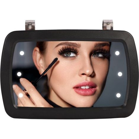 Auto-Schminkspiegel mit 6 LEDs und Touch-Schalter, universeller HD-Innenspiegel mit hoher Klarheit, 170 x 110 mm, Batterie nicht enthalten (1/4)