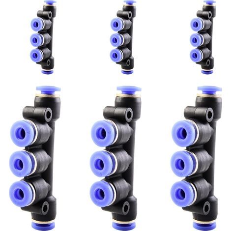 10 pezzi di divisori a Y a 3 vie da 16 mm, connessioni pneumatiche, raccordi rapidi in plastica, adattatore per linea aria compressa PY-PK-4 mm (1/5)