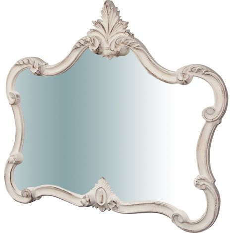 Specchiera da parete in legno finitura bianco anticato L71XPR5XH82 cm Made in Italy