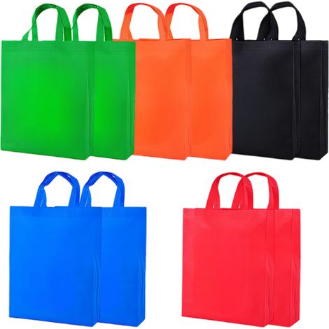 10 sacs fourre-tout réutilisables avec poignées, parfaits pour faire les courses. (15 x 12,5 pouces) (1/5)