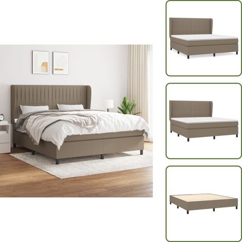 Cama de espaldas - vidaXL Cama box spring con colchón tela gris taupe 160x200 cm - Cama de boca abajo