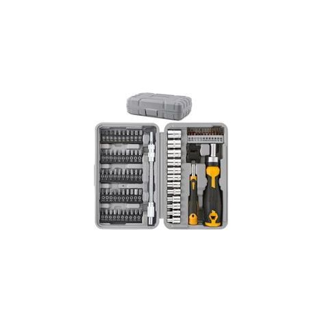 Coffret de 79 pièces Embouts de Vissage Multiples et Douilles 1/4 pouce avec Poignées. Extension Flexible Embouts de Précision Torx et Antivol 1/4 pouce Hex le tout dans une Mallette (1/5)