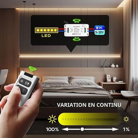 Gradateur sans fil DC 5V 30V 10A Contrôleur de Récepteur de Relais avec Télécommandes Variateur (1/4)