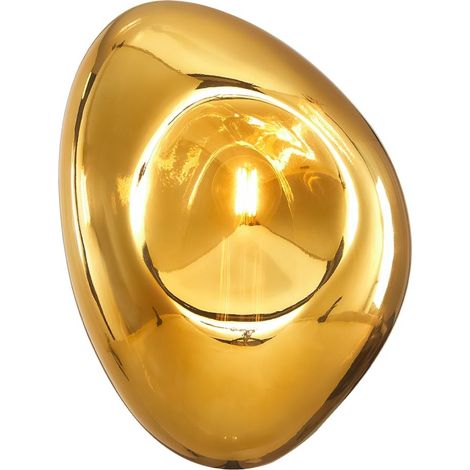 Applique métal verre H : 27,5 cm en or brillant Applique moderne E14