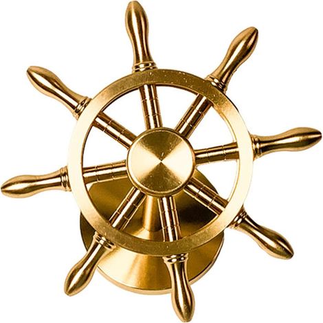 Ornement Style Méditerranéen et Étagère de Gouvernail Marin en Laiton Vintage Créatif et Fonction Décorative pour Décoration de Bureau pour Bureau (1/5)