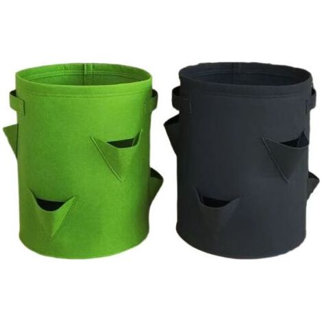 Kaelt - Sacs de plantation pour fraisiers, lot de 2 sacs de 40 l/10 gallons en tissu non tissé avec fenêtres de visualisation pour la plantation au jardin (1/4)