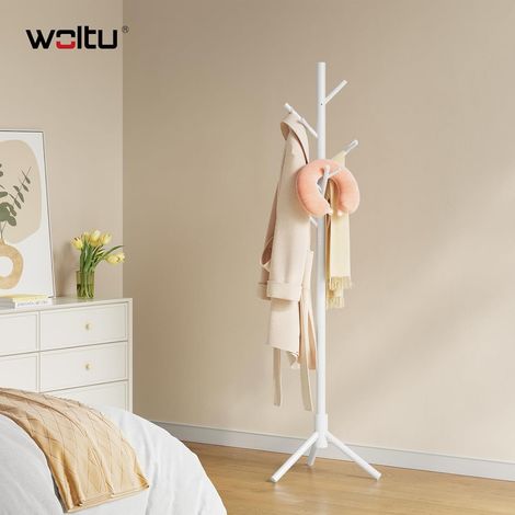 WOLTU Perchero con forma de árbol, 13 ganchos, 3 alturas ajustables, moderno, ideal para recibidor, vestidor, dormitorio u oficina, blanco (1/5)