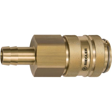 Riegler Schnellverschlusskupplung NW 19, Messing blank, Tülle LW 16 (1/3)