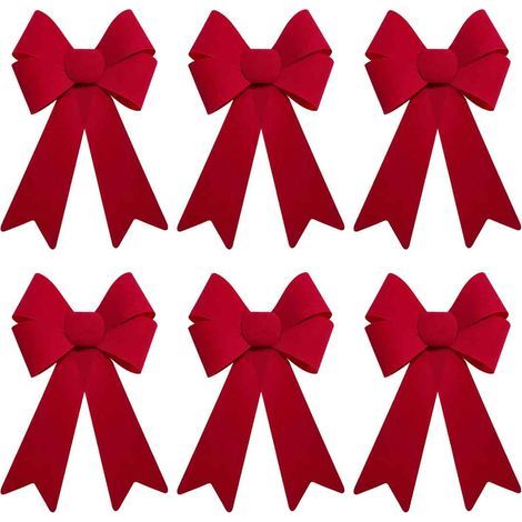 Weihnachtsfliege – 28 x 43 cm – Roter Samt – Dekoration für drinnen und draußen – 6er-Set (1/5)