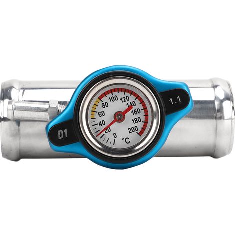 38 mm (1-1/2 Zoll Außendurchmesser) Inline-Kühlereinfüllstutzen mit Temperaturanzeigedeckel, Aluminium T6061, polierte Oberfläche, für Pkw (1/5)