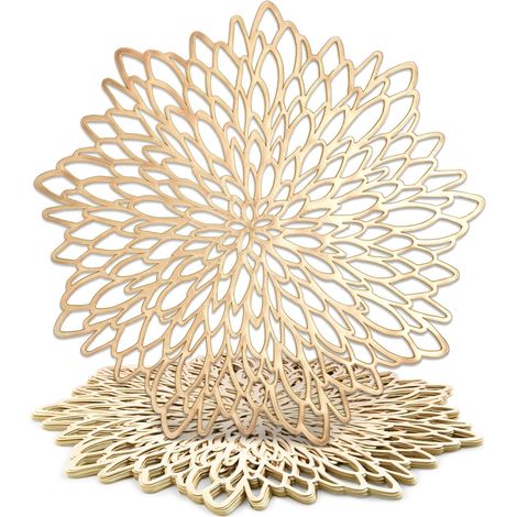Lot de 10 sets de table en vinyle à motif de feuilles rondes sur le thème de l'automne - Élégants sous-assiettes pour les repas d'automne et les fêtes de fin d'année (1/5)