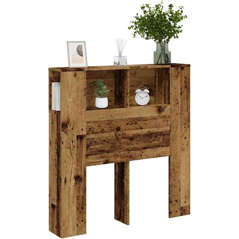 Cabecero armario madera ingeniería envejecida 100x18,5x102,5 cm vidaXL (1/5)