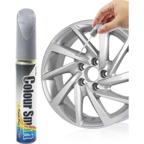 Efface Rayure Voiture,Stylo Efface Rayure Voiture,Peinture Voiture Carrosserie,Peinture Jante,Convient à la plupart des Voitures,Remorques,Camions,Berlines,SUV,Véhicules Utilitaires (Argent) (1/5)