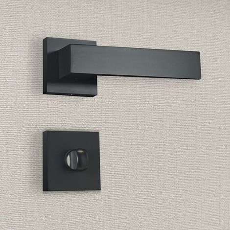 Poignée de porte design à condamnation finition aspect noir mat Paola - KATCHMEE