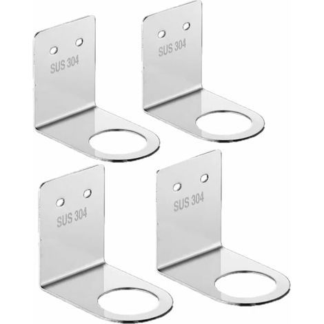 Support mural distributeur de savon en acier inoxydable – Fixation facile – Pour flacons à pompe jusqu\'à 3,3 cm – Argent (1/5)