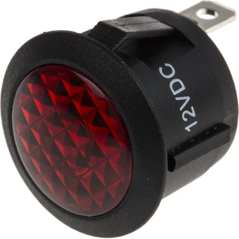 Rs Pro – Voyant rouge 20.6mm – Tension 12V c.c. – Indicateur lumineux pour montage dans panneaux – Température d'utilisation -25°C à +125°C (1/4)