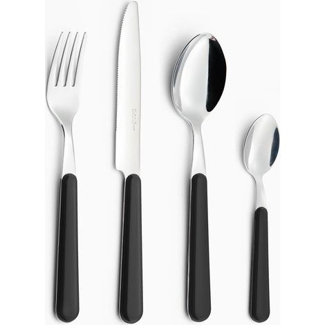 Servizio Set di Posate 24 pezzi in Acciaio Inox Eme Brio Nero 1