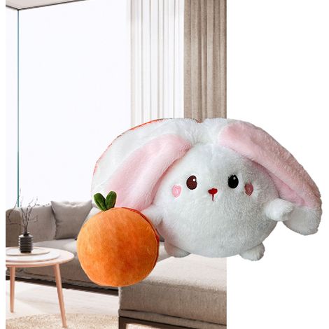 Lapin en peluche mignon, doux et réversible de couleur kaki, taille S, 18 cm / 7,1 pouces, idéal pour décorer les coussins à la maison et sur le lit. (1/5)
