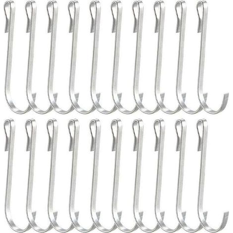 Lntyq 20 Pièces Petit Crochet S de Suspension, Crochet S Acier Inoxydable, Crochet Multifonctions, Mini Crochet en S, Petit Crochet Plat, pour Salle de Bains Chambre Bureau Cuisine (Argent) (1/4)
