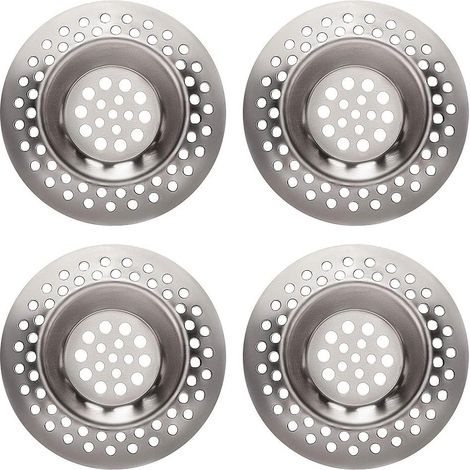 4 Pièces Bouchon de Vidage en Acier Inoxydable, Filtre et Grille d'Évier pour Cuisine et Salle de Bain (1/5)