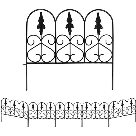 Recinzione Giardino Metallica 5 Pezzi Nero 45,7x50,8 cm (1/5)