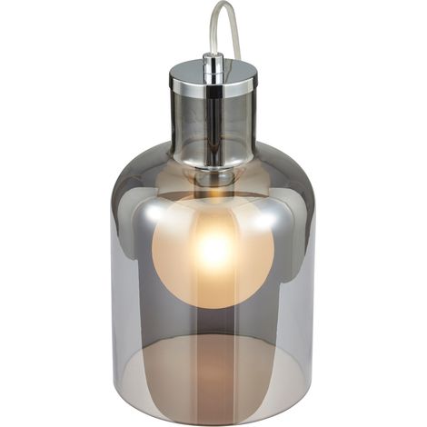 Litecraft Table Lamp Small Smoke Tint Glass G9 LED Base in Polished Chrome (1/2)