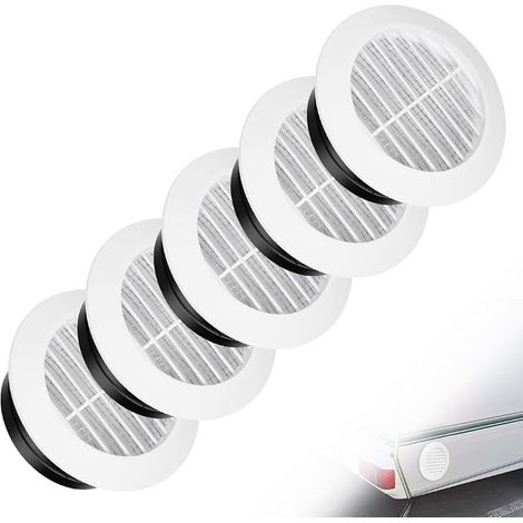 5 Pcs 75mm Round Air Vent Grille ABS White Aeration with Mosquito Net Exhaust Hood Weather Protection Cover (1/5)