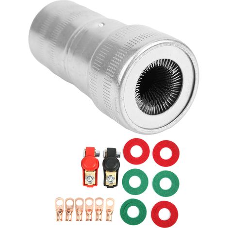 Paar Kupfer-Batteriepolklemmen, Set mit 6 Kupferringen und 1 Reinigungsbürste für Auto, Boot, Wohnmobil, LKW (1/5)