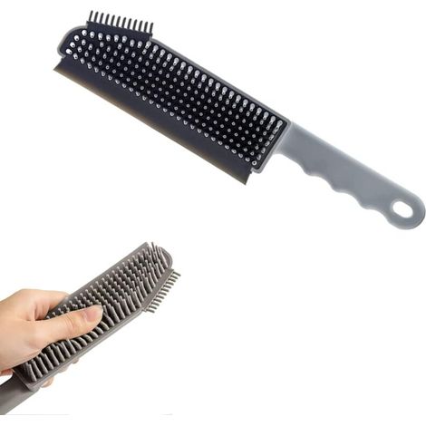 Brosse d'épilation pour animaux de compagnie, épilateur pour poils d'animaux, brosse de nettoyage de miroir 3 en 1 avec poils et poignée en caoutchouc sans rayures, idéale pour les voitures, les siège (1/5)