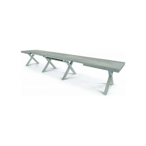 KONTE.DESIGN Tavolo GALLIPOLI allungabile in legno, finitura Cemento Beton, 180x100 cm - 480x100 cm 22 posti