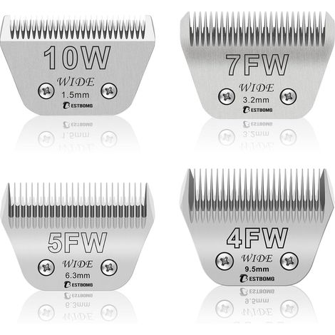 Lame Large de Rechange 10W+7FW+5FW+4FW pour toilettage de Chien, Compatible avec Les tondeuses pour Chiens Max45, Longueur de Coupe 1,5 mm-9,5 mm (1/5)