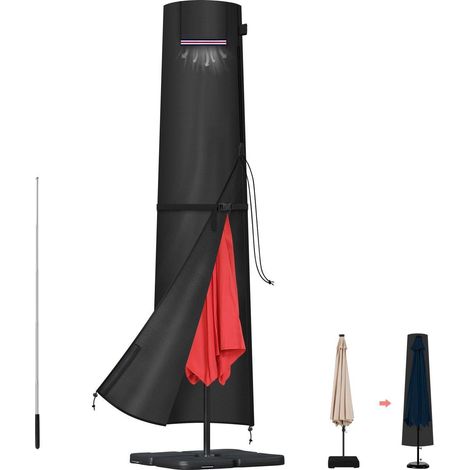Sonnenschirm Hülle 220cm wasserdicht mit Stab, 420D Oxford Abdeckung (1/5)