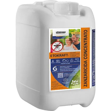 Pack anti-moustique Etokraft Plus 5 L – Répulsif efficace contre moustiques et tiques – Traitement environnemental – Résistant à la lumière – Stocker