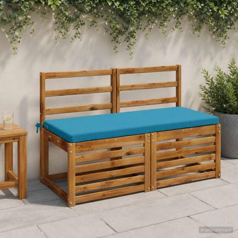 vidaXL Cojín de banco SOEST 100% Poliéster Azul Claro 110 x 50 x 5 cm (1/5)