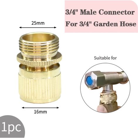 (Connecteur mâle 3I4 - voir image) Adaptateur de raccord rapide fileté pour système d'irrigation de jardin, raccords de tuyau en cuivre pour système d'arrosage goutte à goutte (1/5)