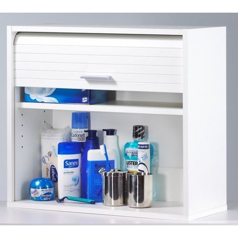 Rangement à rideau mural blanc Cool L 60 x H 54 x P 25 cm (1/4)