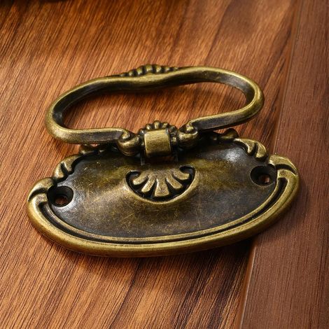 Lot de 4 poignées de porte et de tiroir - Style rétro - Avec vis - Bronze (1/4)