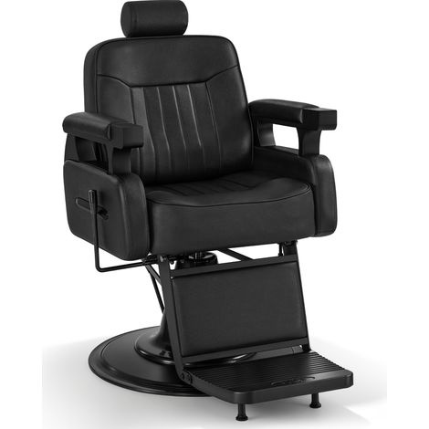 BarberPub Friseurstuhl mit Kopfstütze Kippbar, Friseureinrichtung mit Hydraulikpumpe 360° Drehbar, Bedienungsstuhl Höhenverstellbar, Barber Stuhl Friseurstühle Kunstleder, 3856 (1/5)