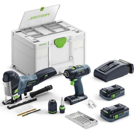 Festool Montage Set 2xAkku Bohrschrauber Säge SYS T18+3/PSC 420 HPC I-Set 577630