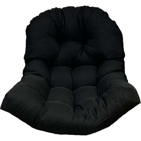 Coussin de siège de chaise à bascule de jardin lavable, housse de siège de chaise suspendue intérieure et extérieure noir(N'inclut pas le berceau) (1/4)