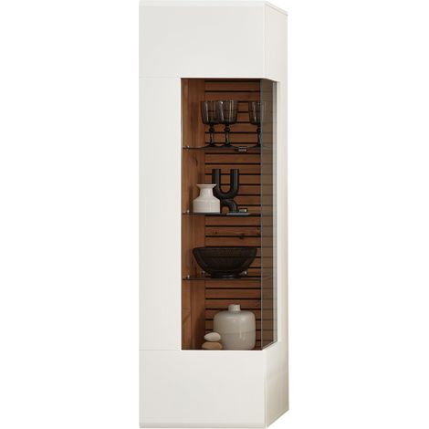 Vitrine Hängevitrine, weiß mit Eiche, FALLON-55 (1/5)
