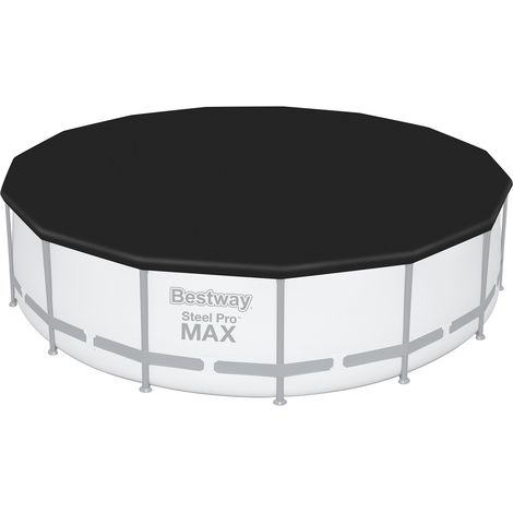 Bestway Abdeckplane Ø 470 cm PVC schwarz passend für 457 cm Rundpools (1/5)