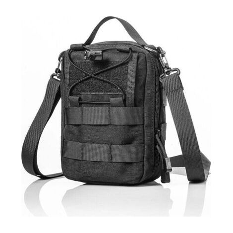 QORVA-Trousse de premiers secours militaire, sac médical, sac tactique, trousse de premiers secours, étui EDC pour CS War Game, randonnée, escalade (01Black), (1/4)