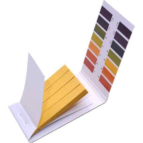 Papier test complet en anglais, papier test pH 1-14, papier test pH, papier test acide-base (1/5)