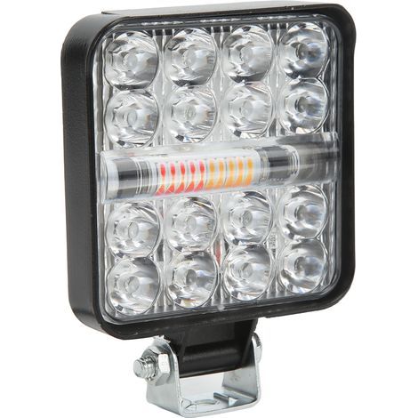 Projecteur de travail LED 3000 lm 9-60 V IP67 étanche 48 W, lampe stroboscopique universelle tout-terrain pour voiture, moto, camion (carré) (1/5)