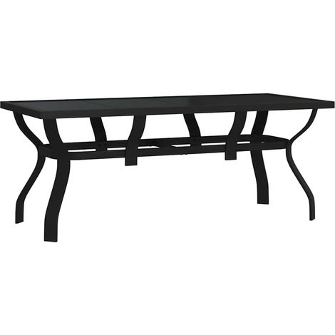 Maison Exclusive - Gartentisch Schwarz 180x80x70 cm Stahl und Gla (1/5)