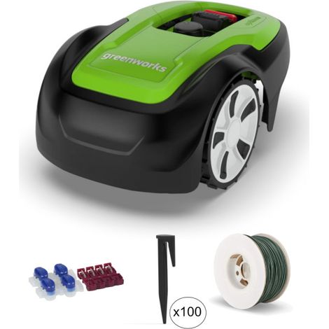 Optimow M GREENWORKS confezione di tosaerba robotico - per 500 m2 - 100 m di filo, 100 picchetti e connettori