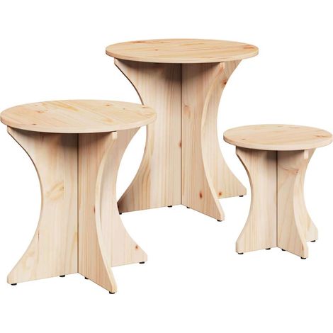 Maison Exclusive - Couchtisch 3 pcs Natur