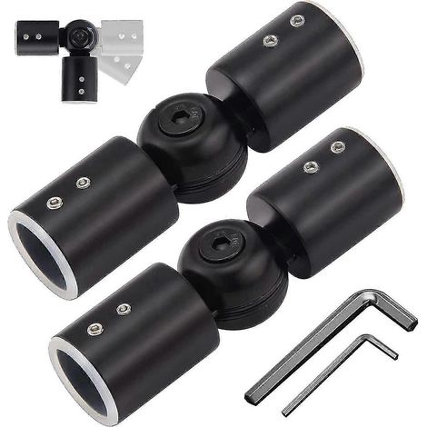 2 Stück Gardinenstangen-Eckverbinder, verstellbarer Erkerfenster-Eckverbinder, 2,5 cm, C (1/5)