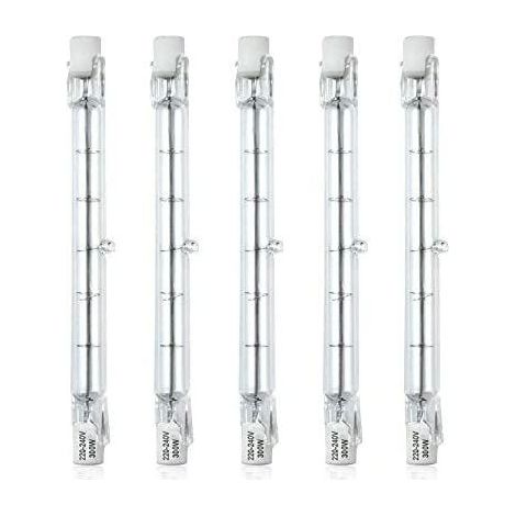 Lampada alogena - R7S dimmerabile 118mm 300W Lampada alogena a spillo AC220-240V 5900lm J118 Proiettore alogeno lineare per illuminazione paesaggistica, sicurezza, illuminazione stradale (confezione d (1/4)